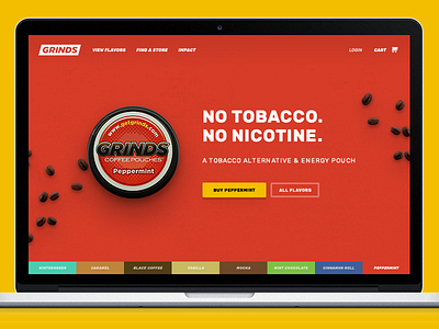 Grinds Energy Pouches Homepage Design