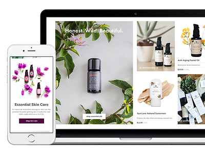 Ecommerce Collection and Product Features beauty collection desktop ecommerce homepage mobile product shop shopify skin care ui design ux design