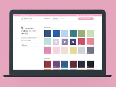 Bridal Suite: Color Selector bridal design ecommerce experience design product suite ui ux ux design