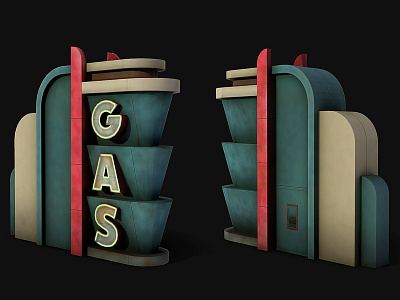 Gas Signal 3d animation asset game art game dev gas indie dev low poly marmoset toolbag maya modeling prop signal texturing