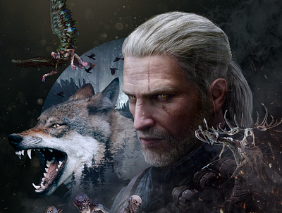 Collage - Geralt of Rivia ciri collage design design art geralt poster thewitcher triss witcher yennefer