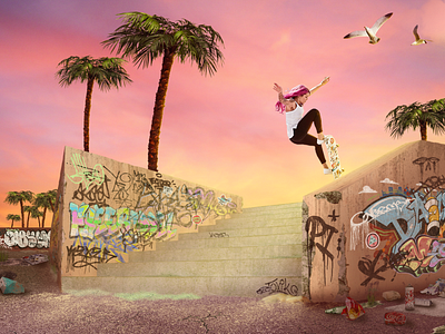 Poster - Leticia Bufoni art collage design poster proskater skate skateboarding skater tonyhawk