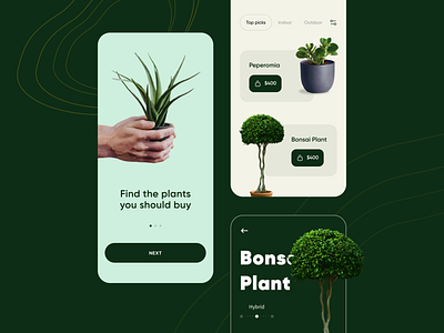 Plant E-commerce Mobile App app clean design e commerce fresh green mobile modern plant ui ux