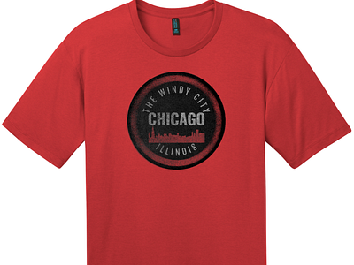 Chicago Illinois The Windy City T Shirt Classic Red