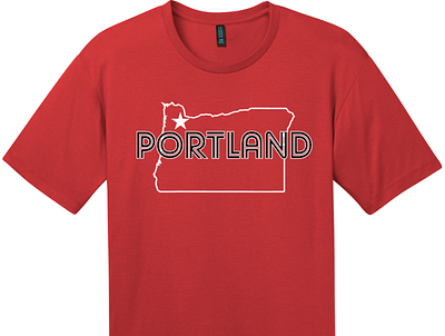 Portland Oregon State T Shirt Classic Red oregon portland