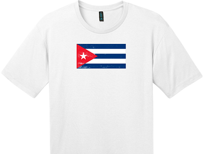 Cuba Vintage Flag T Shirt Bright White cuba cuba flag cuban cuban flag custom t shirts flag of cuba