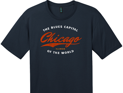 Chicago Illinois Blues Capital Of The World T Shirt New Navy chicago chicago illinois cool t shirts custom t shirts custom tees illinois t shirt designs