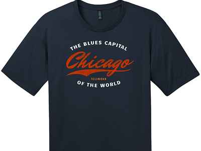 Chicago Illinois Blues Capital Of The World T Shirt New Navy