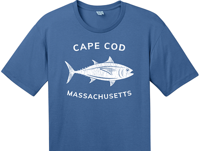 Cape Cod Massachusetts Tuna T Shirt Maritime Blue cape cod cool t shirts custom t shirts custom tees make your own t shirts massachusetts t shirt designs