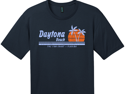 Daytona Beach Florida Fun Coast T Shirt New Navy cool t shirts custom t shirts custom tees daytona daytona beach florida fun coast make your own t shirts t shirt designs