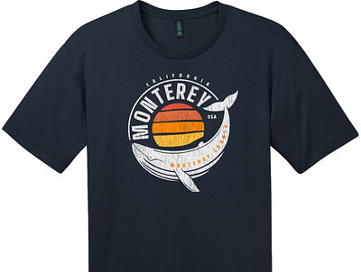 Monterey California Whale T Shirt New Navy cool t shirts custom t shirts custom tees make your own t shirts t shirt designs