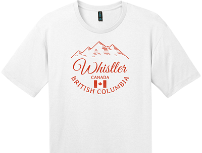 Whistler BC Canada Mountain T Shirt Bright White british columbia canada cool t shirts custom t shirts custom tees make your own t shirts t shirt designs whistler