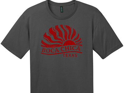 Boca Chica Texas Sun Vintage T Shirt Charcoal