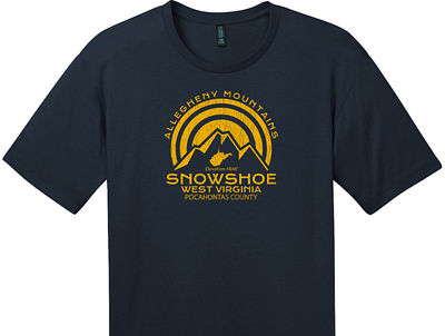 Snowshoe West Virginia Mountain T Shirt New Navy cool t shirts custom t shirts custom tees make your own t shirts ski skiing snowshoe snowshoe west virginia t shirt designs west virginia