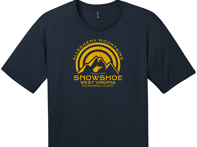 Snowshoe West Virginia Mountain T Shirt New Navy