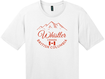 Whistler BC Canada Mountain T Shirt Bright White cool t shirts custom t shirts custom tees make your own t shirts t shirt designs uscustomtees