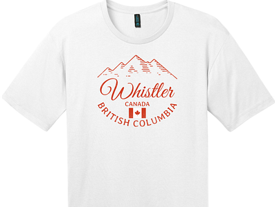 Whistler BC Canada Mountain T Shirt Bright White