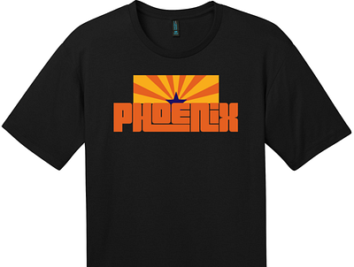 Phoenix Arizona Flag Retro T Shirt Jet Black arizona cool t shirts custom t shirts custom tees make your own t shirts phoenix phoenix arizona t shirt designs uscustomtees