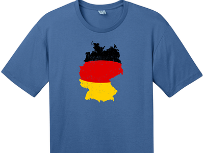 Germany Flag Country Shape T Shirt Maritime Blue