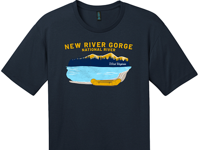 New River Gorge Rafting T Shirt New Navy cool t shirts custom t shirts custom tees make your own t shirts new river new river gorge t shirt designs uscustomtees west virginia