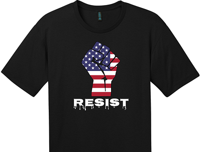 Resist American Flag Fist T Shirt Jet Black cool t shirts custom t shirts custom tees make your own t shirts t shirt designs uscustomtees