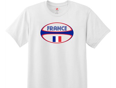 France Rugby Ball T Shirt White cool t shirts custom t shirts custom tees france french make your own t shirts rugby rugby france t shirt designs uscustomtees