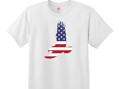 American Flag Eagle T Shirt White