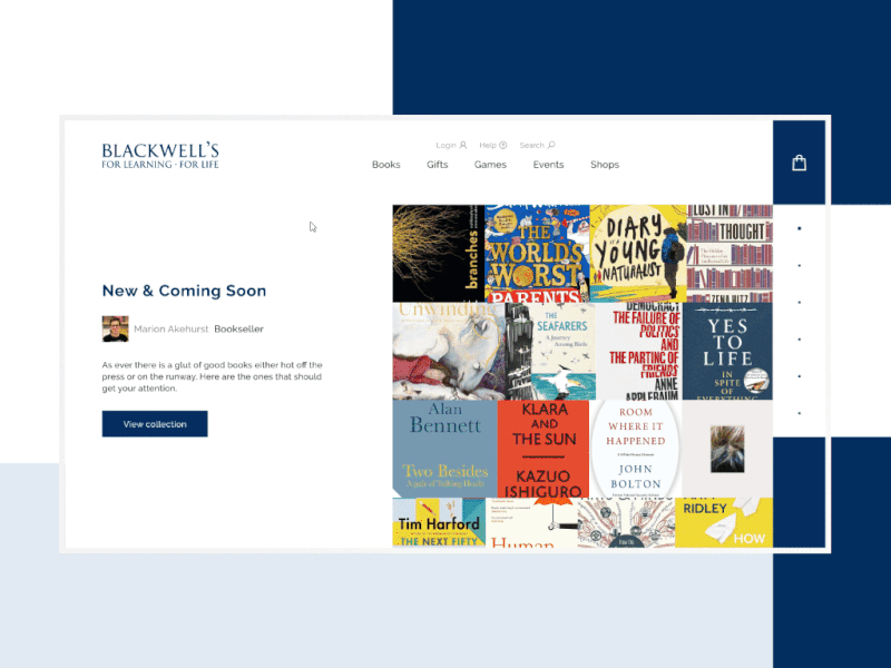 Blackwell's bookshop website redesign concept animation branding concept interface redesign ui ux uxui web design website