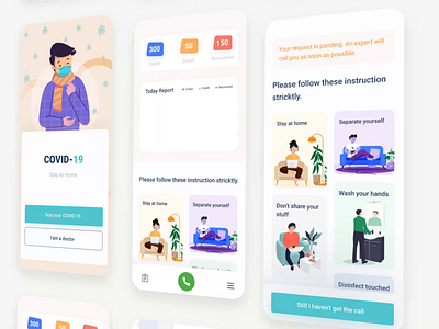 Covid 19 healthcare App animation app animation app design app inspiration corona render corona virus covid 19 covid 19 app doctor doctor app health app health care ios app design medical medical app motion design pixency sick user experience user interface design