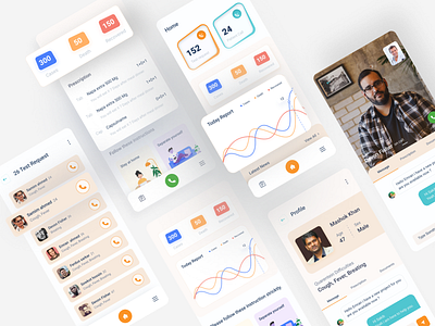 Healthcare App Design app design appointment booking best app design clientwork covid 19 daily activity design system find doctor fitness app full design health health app health care illustration medical medical app minimal pixency ui design virus