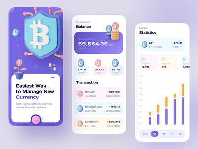 Cryptocurrency Mobile App Design