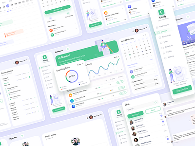 E-Study | Online Learning Dashboard academy admin admin ui case study course creative design dashboard dashboard design education estudy illustration online class online education online learning student trending trending design ui ui design ux design