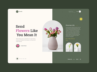 Flower shop landing page & Animation animation environment flower flower shop graphic design graphics interaction landing page motion graphics motoin nature plant trend 2021 ui ui resource ux video video animation webdesign website