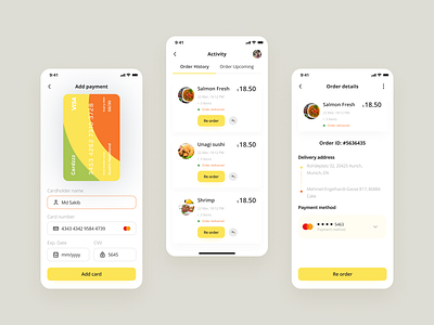 Food Delivery service app - (checkout) by Md Sakib for Pixency on Dribbble