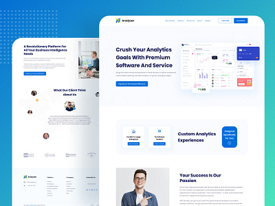 Analyzer -- Saas landing page analytics business landing page minimal platform saas saas design saas homepage saas landing page saas management saas platform landing page service software crush software landing ui design ux design visual design webdesign webpage website