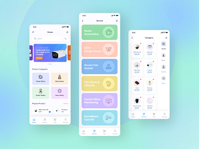 Smart Home Security App Design app design cameras e commerce home automation home control home monitoring interface design minimal mobile ui monitoring security security app security camera smart home smart home app smart home control smarthome surveillance ui design ux design