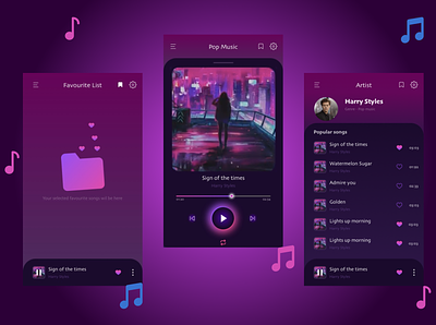 Music Play App app design ui ux