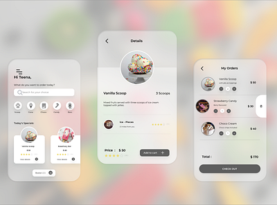 Glassmorphism App app design minimal mobile ui ux