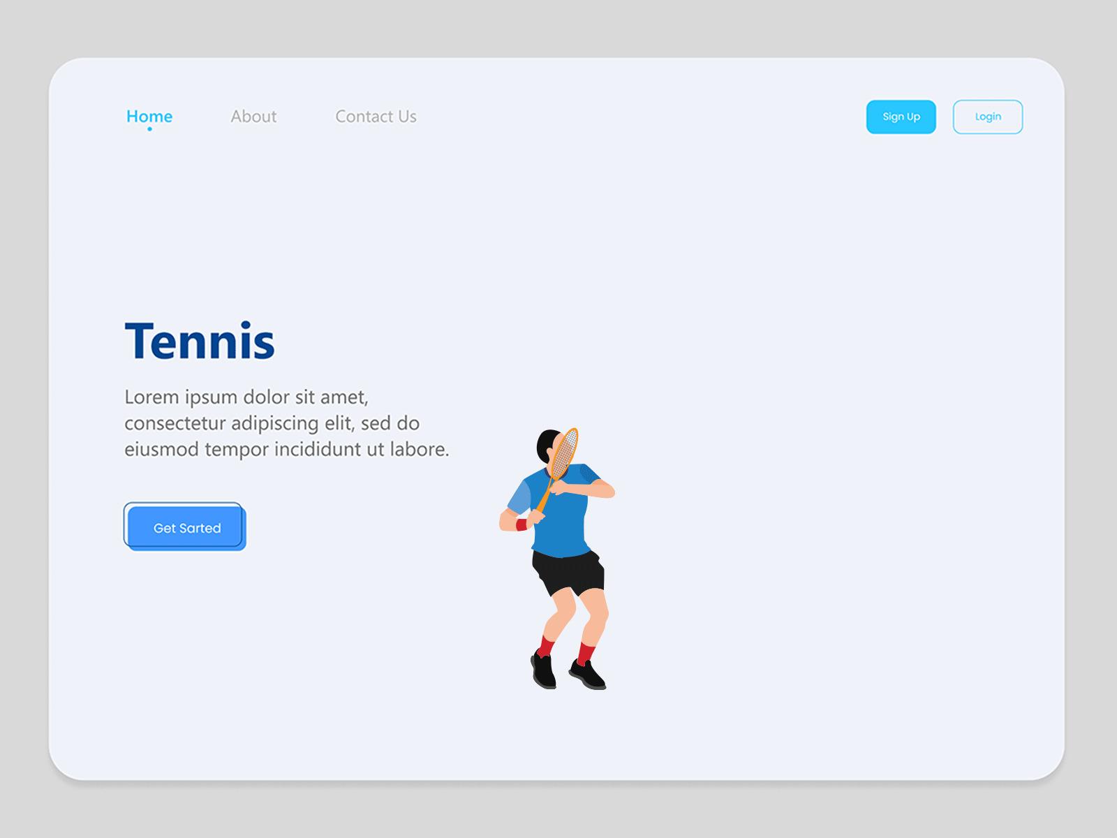 Landing page - Tennis Sport animation animation2d app application awesome awesome design design illustration inspiration inspirations sport tennis trend trendy design ui ui design vector