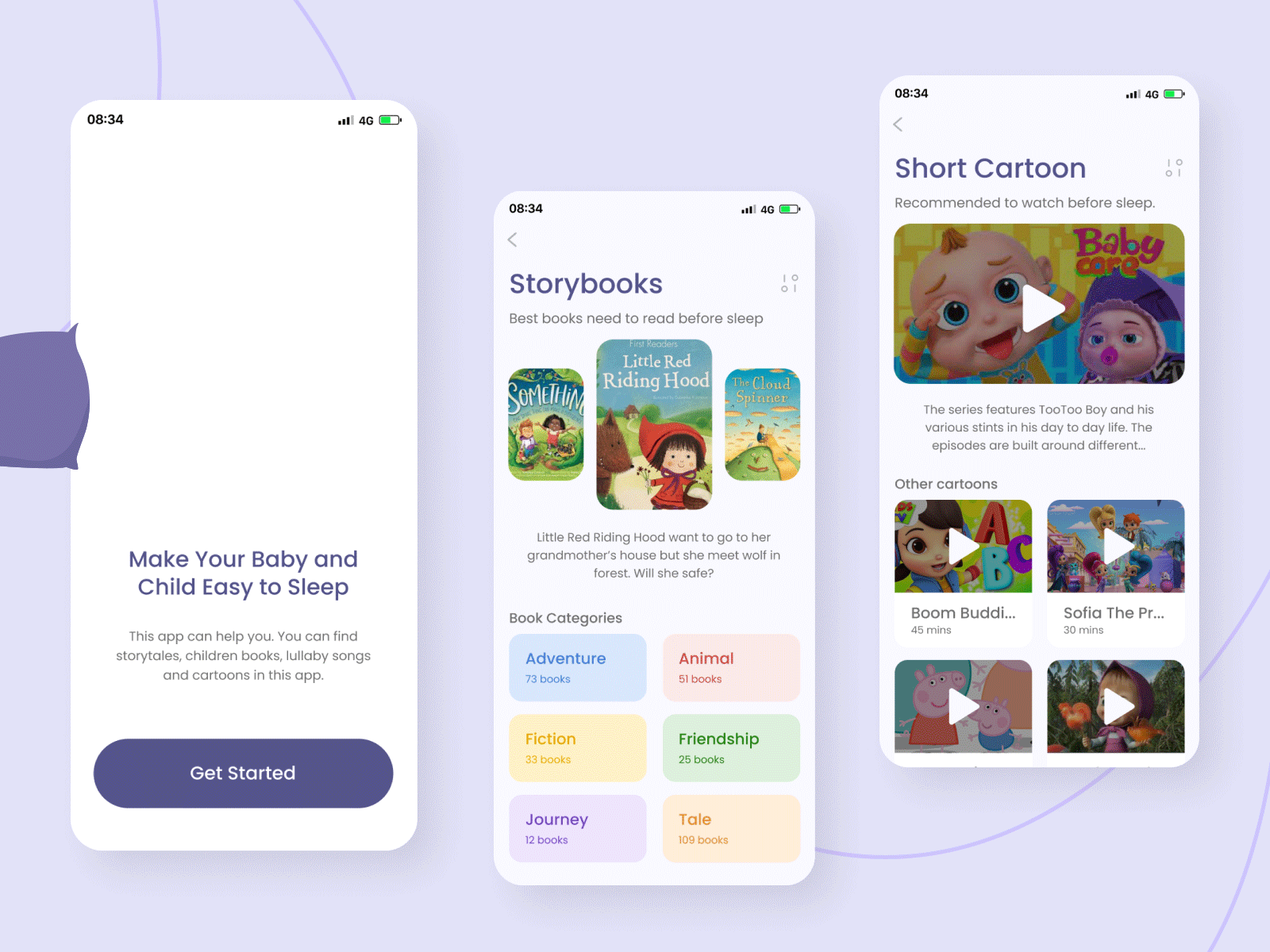 Lullaby Apps - Part 1 animation app application awesome design design e books inspiration lullaby lullaby app motion movie movie app pillow pillow animation song storybooks trending trending design ui ui design
