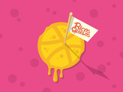 Hello Dribbble! ball cheese debut dribbble flag food illustration invite shadow thanks
