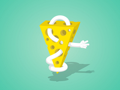 First Cheese arm cheese crazy food hand illustration mad peace shadow