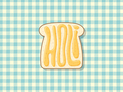 Holi bread breakfast food fresh hello hi hola jelly pattern picnic tablecloth