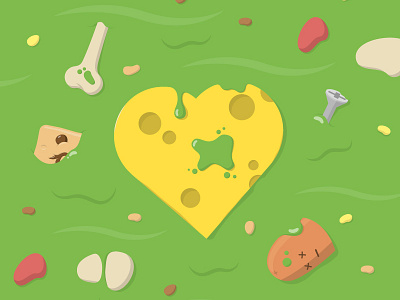 Vomiting love cheese day disgusting food heart illustration love sick slime valentines vomit vomiting