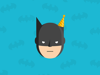 75th birthday 75 batman birthday celebrate face happy head illustration party simple