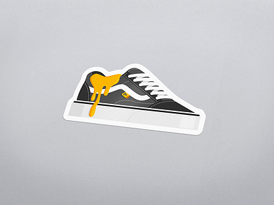 Cheese Old School cheese classic illustration melt old school shoe skate skool sneaker sticker vans