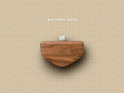 TAQAT Battery Pack branding industrial design patterns tech wearables wood