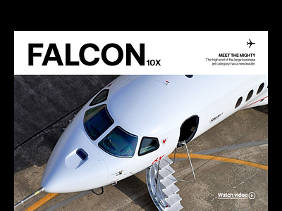 Falcon 10x Minimal Landing Page Concept aeroplane airlines design falcon flight landing page minimal plane rafael web design website