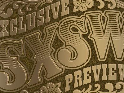 SXSW embossed metallic western