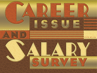 Career Issue art deco gold foil leather grain typography